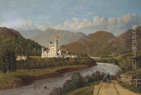 Balmoral Castle, From The Banks Of The River Dee Oil Painting - Pattie Jack