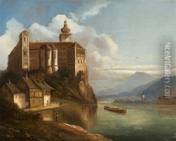 Castle Persenbeug Near The Danube Oil Painting - Joseph Langl