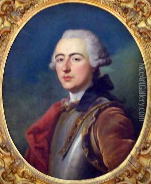 Portrait of an Officer Count Vaux Oil Painting - Louis Michel van Loo