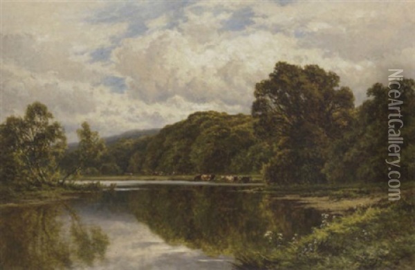The Thames Near Henley Oil Painting - Henry H. Parker