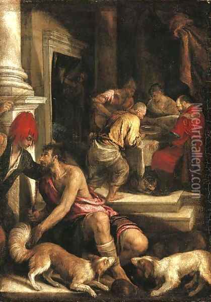 The Parable of Dives and Lazarus Oil Painting - Jacopo Bassano (Jacopo da Ponte)