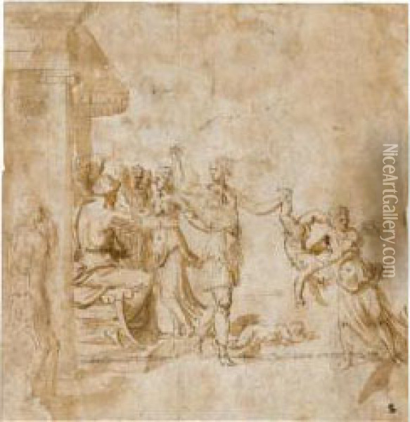 The Judgement Of Solomon Oil Painting - Girolamo da Carpi