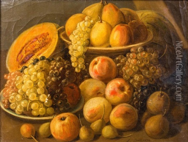 Fruchtestillleben Oil Painting - Leopold von Stoll