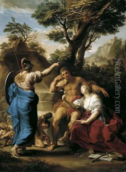 Hercules at the Crossroads 1748 Oil Painting - Pompeo Gerolamo Batoni