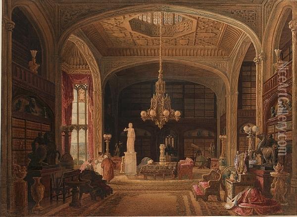 The Virtuoso's Library Oil Painting - Thomas Kearnan