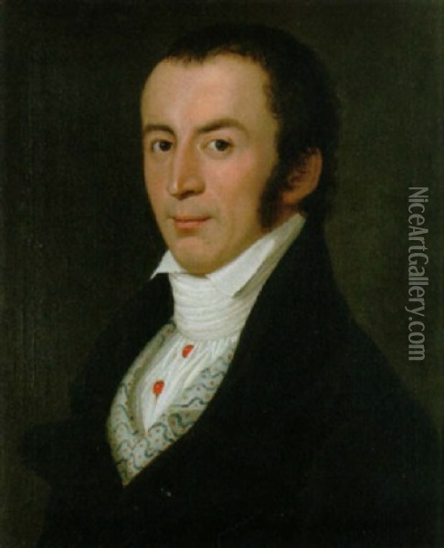 Portrat Von Johann Jacob Faesy Oil Painting - Heinrich Pfenninger