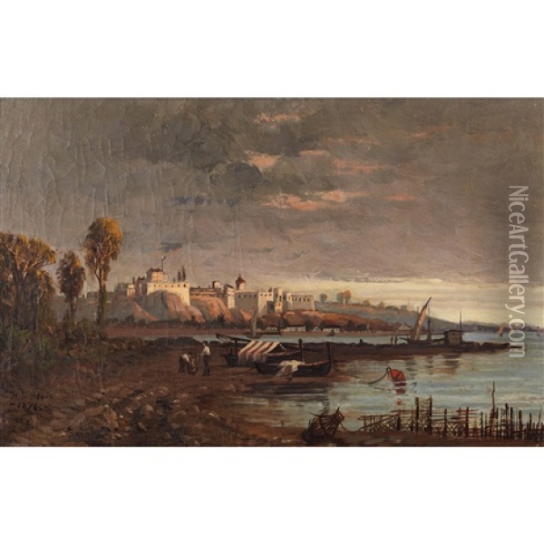 Evening Coastline Oil Painting - Francois de Blois