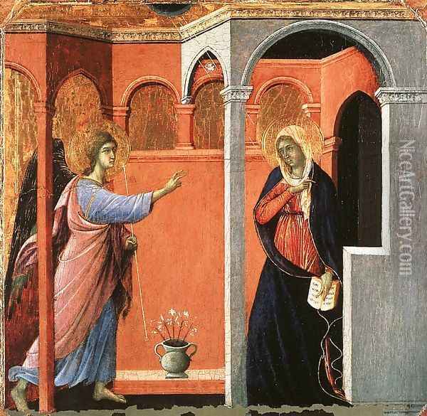 Annunciation 1308-11 Oil Painting - Duccio Di Buoninsegna