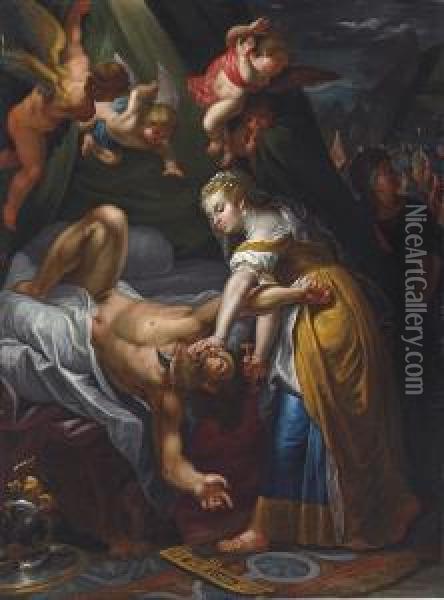 Judith Beheading Holofernes Oil Painting - Jose Maria Vazquez