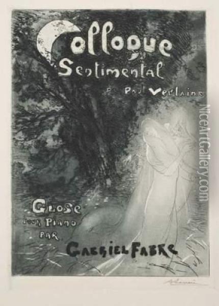 Colloque Sentimental De Paul Verlaine / Glose Pour Piano Par Gabriel Fabre Oil Painting - Auguste Lepere