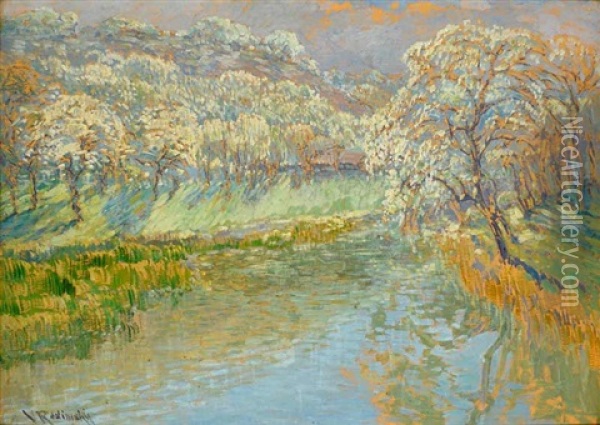 A Spring Landscape Oil Painting - Vaclav Radimsky
