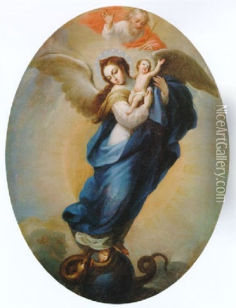 Virgen Del Apocalipsis Oil Painting - Miguel Cabrera