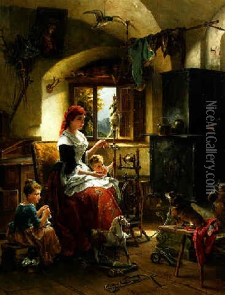 The Center Of Attention Oil Painting - Carl Herpfer