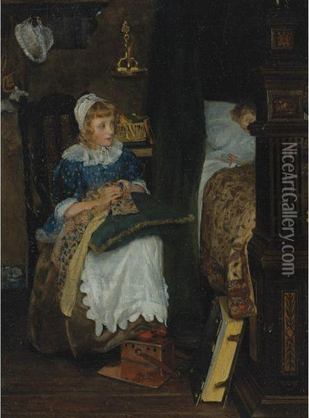 In Good Hands Oil Painting - Laura Theresa Epps Alma-Tadema