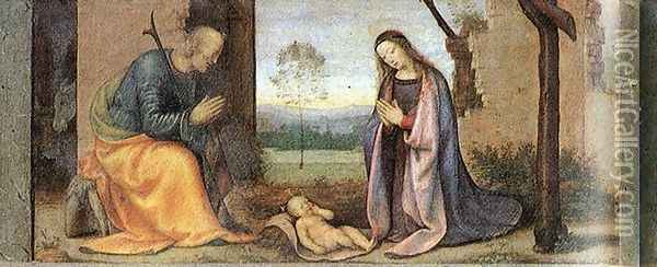 Birth Of Christ Oil Painting - Mariotto Albertinelli