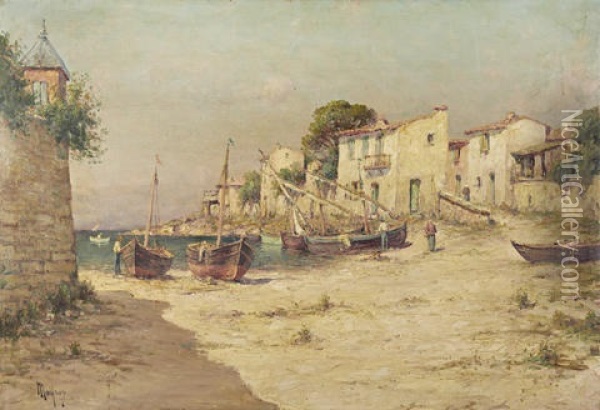 Fishing Village In Provence Oil Painting - Henri Malfroy-Savigny
