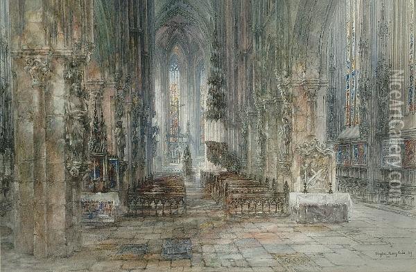 Cathedral Interior Oil Painting - Wyke Bayliss