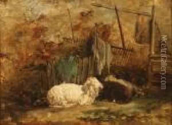The Sleeping Sheep Oil Painting - Charles Emile Jacque
