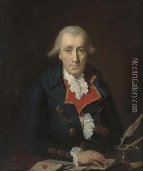 Portrait Of A Gentleman, James Allen Oil Painting - Henri Pierre Danloux