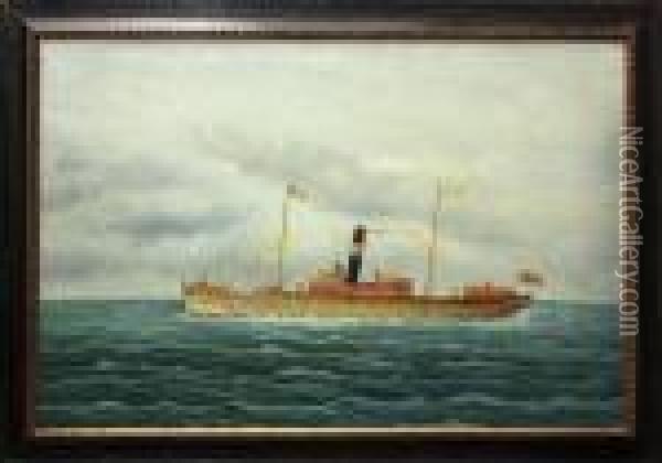 Steam Sailer Alabama Oil Painting - Thomas Willis