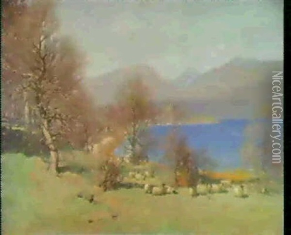 Dundarave Castle, Loch Fyne Oil Painting - George Houston