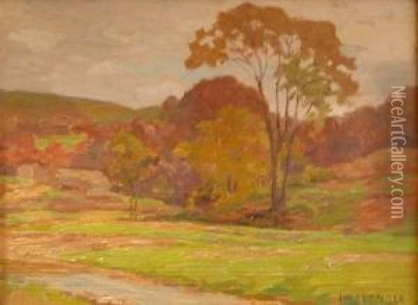 Untitled (autumn Landscape) Oil Painting - John Bernard Munns
