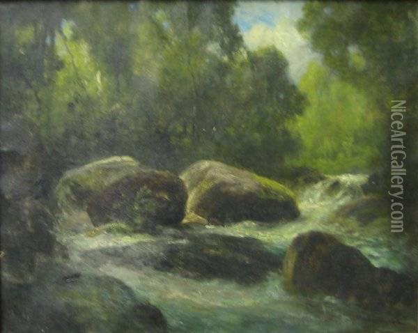 Rocky Stream Oil Painting - Robert Crannell Minor