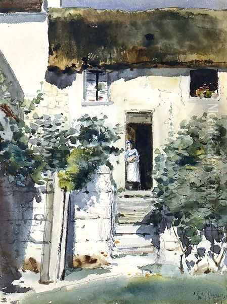 Girl in a Doorway Oil Painting - Frederick Childe Hassam