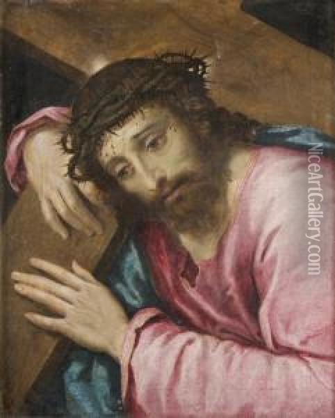 Le Christ Portant Sa Croix Oil Painting - Ippolito Scarsella (see Scarsellino)