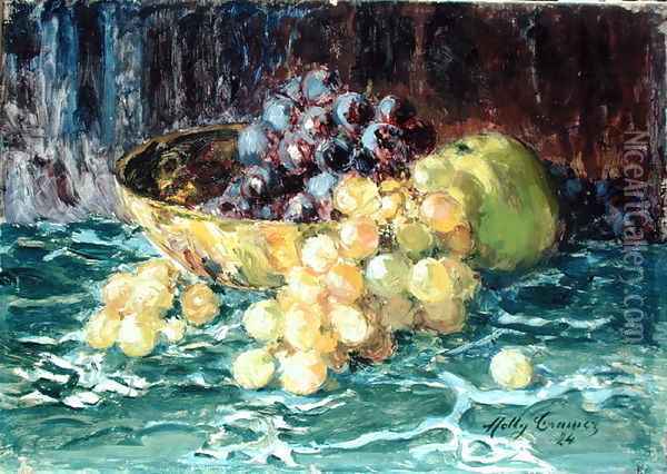 Still Life with Grapes 1924 Oil Painting - Molly Cramer