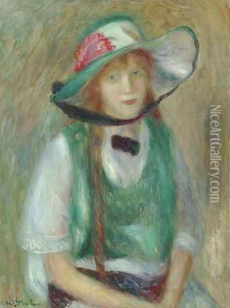 Girl in Green Oil Painting - William Glackens