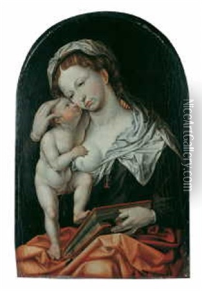 Madonna Mit Kind Und Buch Oil Painting - Jan Gossaert