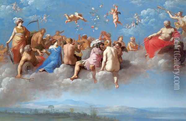 The Feast of the Gods 1623 Oil Painting - Cornelis Van Poelenburgh