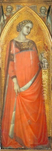 Carmine Altarpiece Saint Agnes Oil Painting - Pietro Lorenzetti