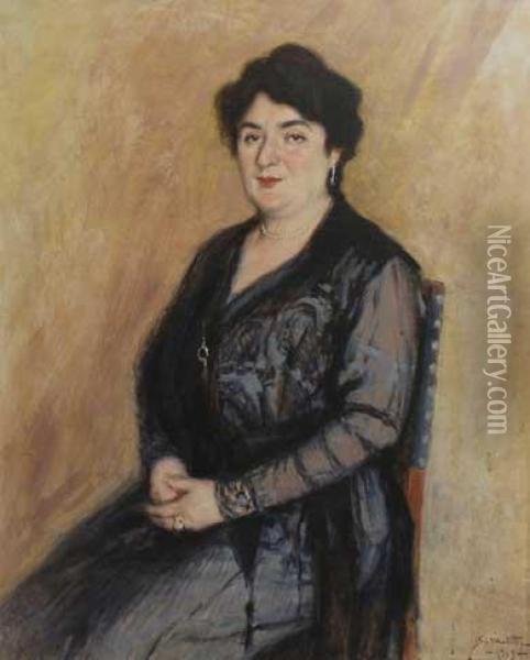 Retrato De Dama Oil Painting - Segundo Matilla Y Marina