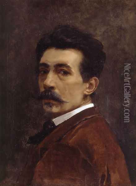 Autorretrato (Self-portrait) Oil Painting - Juan Joaquin Agrasot