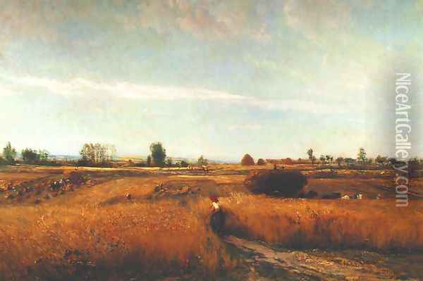 Harvest Oil Painting - Charles-Francois Daubigny