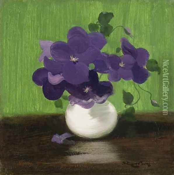 Violets, c.1900 Oil Painting - James Stuart Park