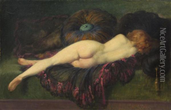 Reclining Nude Oil Painting - Albert Joseph Penot