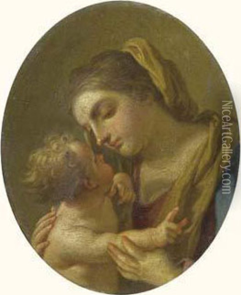 Madonna And Child. Oil Painting - Francesco de Mura