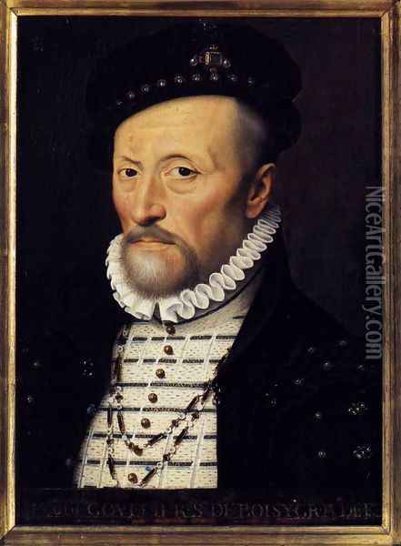 Portrait of Claude Gouffier c. 1568 Oil Painting - Francois Clouet