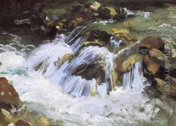 A Mountain Stream, Tyrol Oil Painting - John Singer Sargent