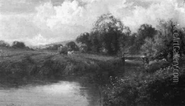 Brook At Pangbourne Oil Painting - Harry Pennell