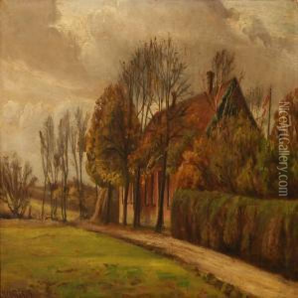 Autumn Day At The Country Oil Painting - Johan Ulrik Bredsdorff