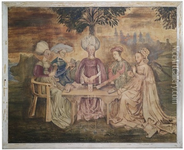 Kartenspieler An Einem Tisch Oil Painting - Gerolamo Cairati