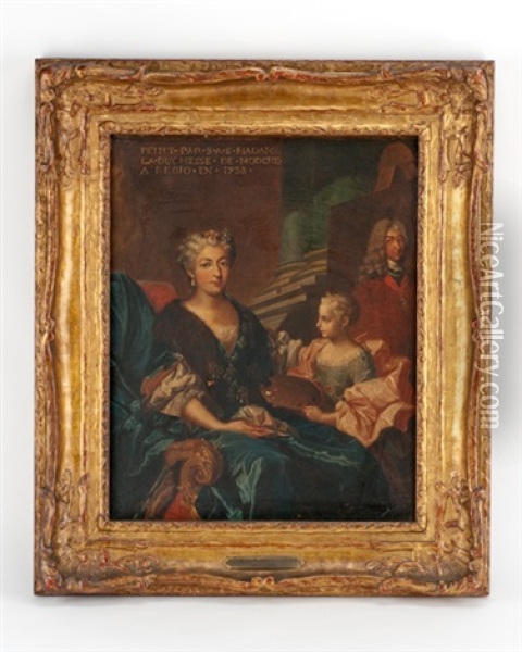 Madame La Duchesse De Modene Oil Painting - Nicolas de Largilliere