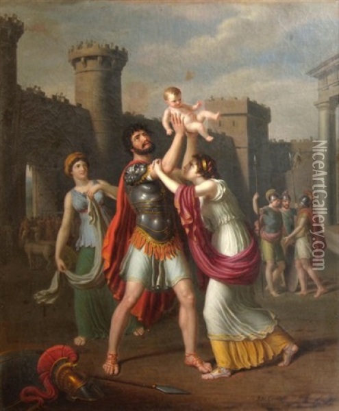 Scene Mythologique Oil Painting - Joseph Combette