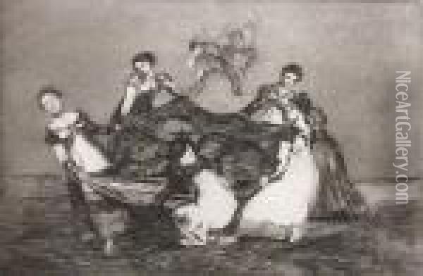 Pesa Mas Quie Un Burro Muerto,pl. 1, Fromproverbios Oil Painting - Francisco De Goya y Lucientes