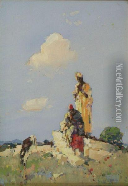 A Folk Tale Oil Painting - Dudley Hardy