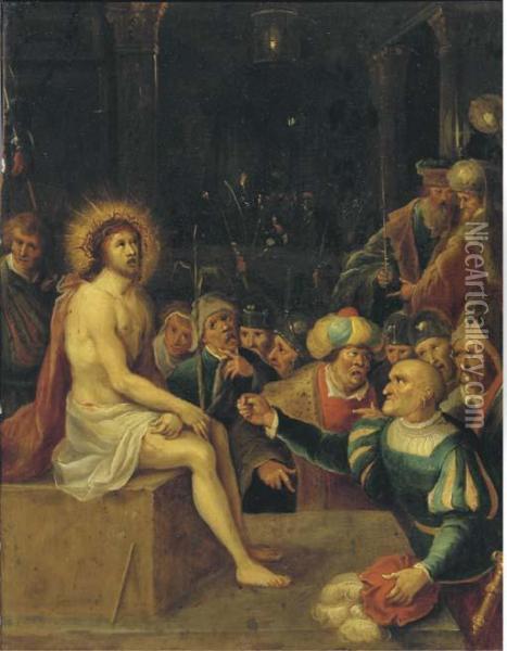 The Mocking Of Christ Oil Painting - Frans II Francken